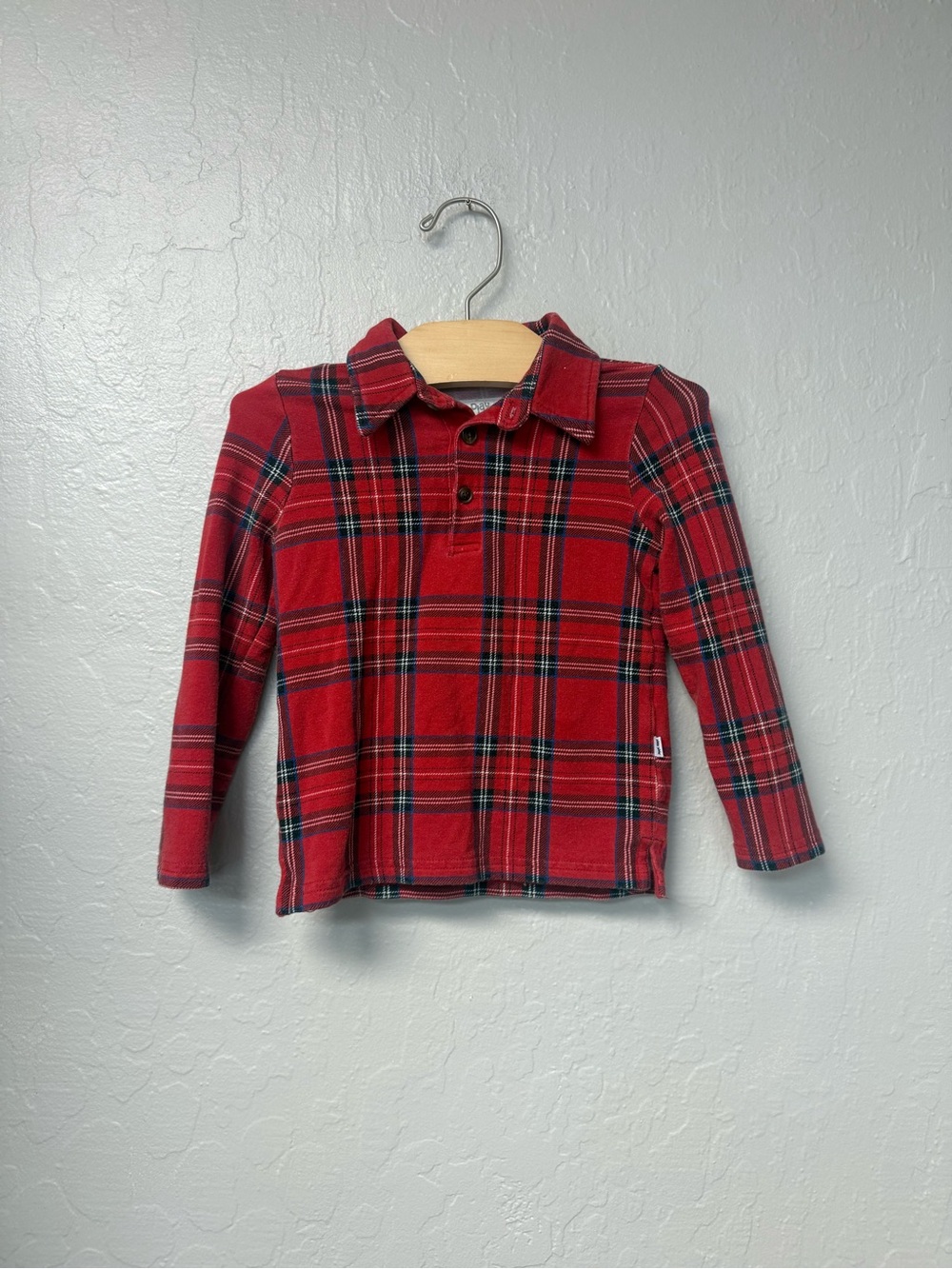 $11 ADD ON little sleepies boys’ red‎ plaid pullover 18-24M kyte baby